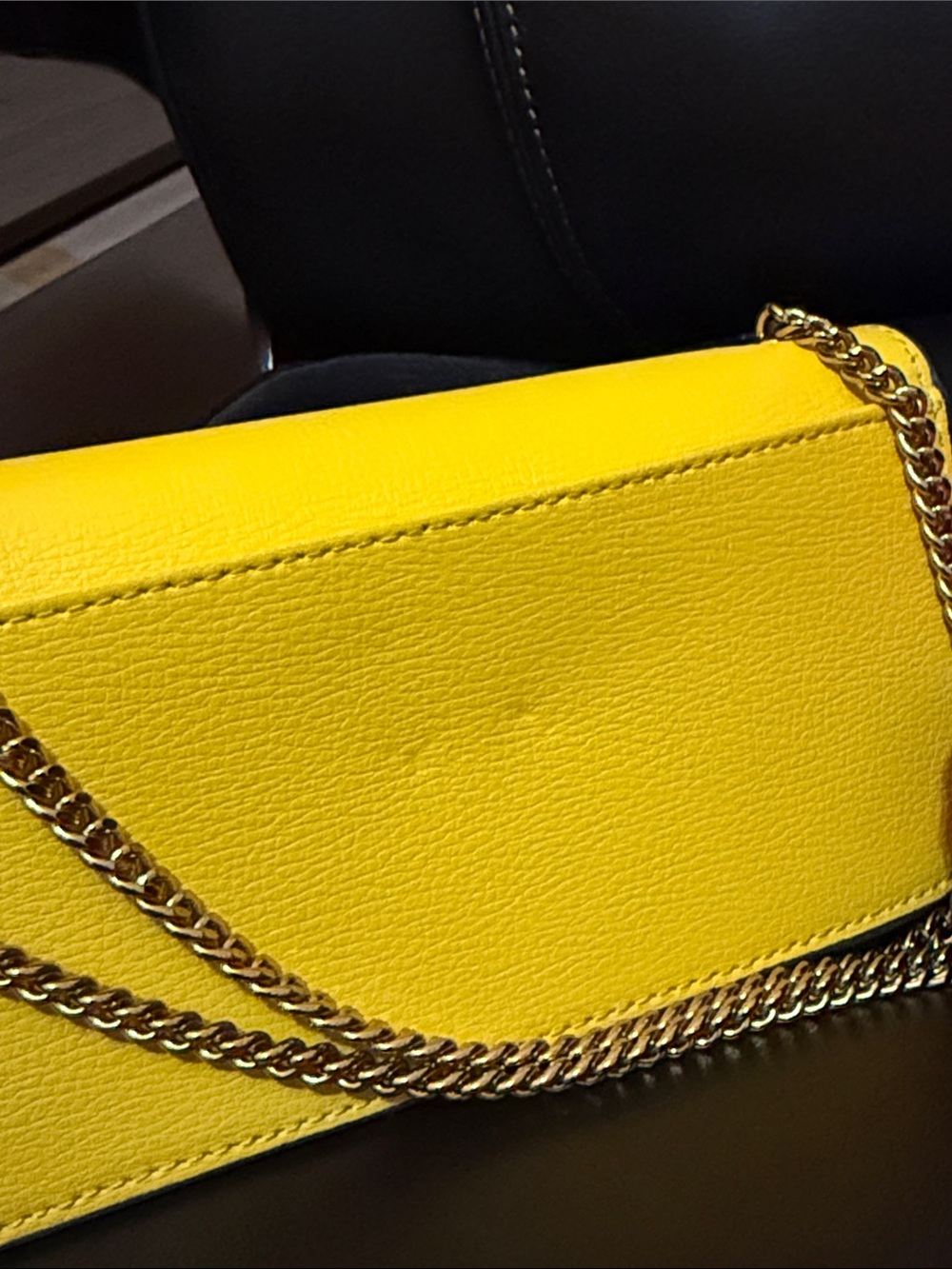 Karl Lagerfeld Hot Pink and Bright Yellow Chain Wallet Crossbody Set - Picture 3 of 9